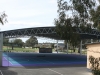 Curved roof over school sports court - Bendigo, Victoria